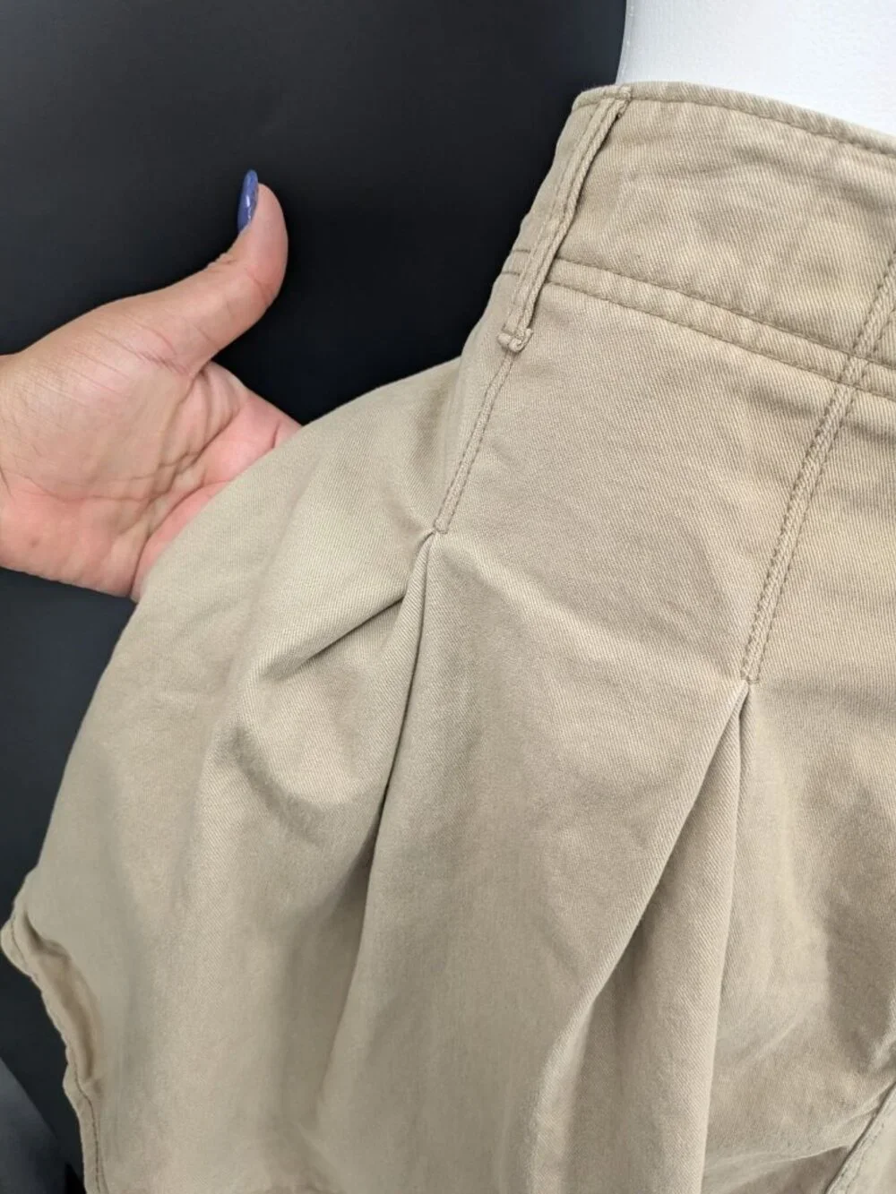 Old Navy Mini Pleated Skirt Classic Khaki Preppy Academia Pocket Heritage Xlarge